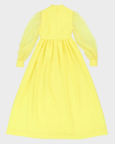 Vintage 1970s Yellow Maxi Dress - XS