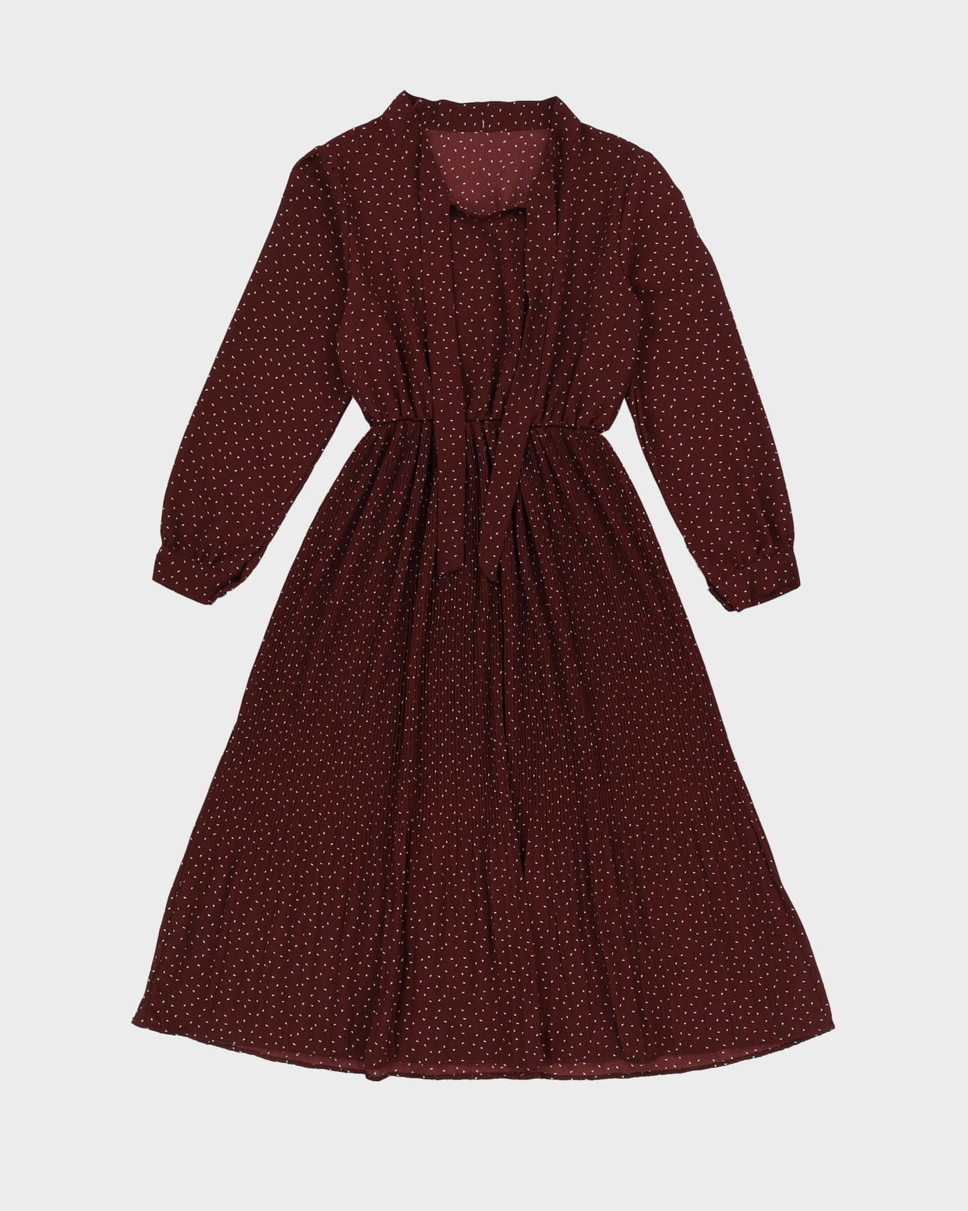Burgundy Spotted Midi Dress - S