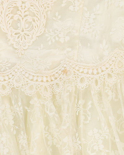 1990s Jessica McClintock Bridal Lace Dress - M