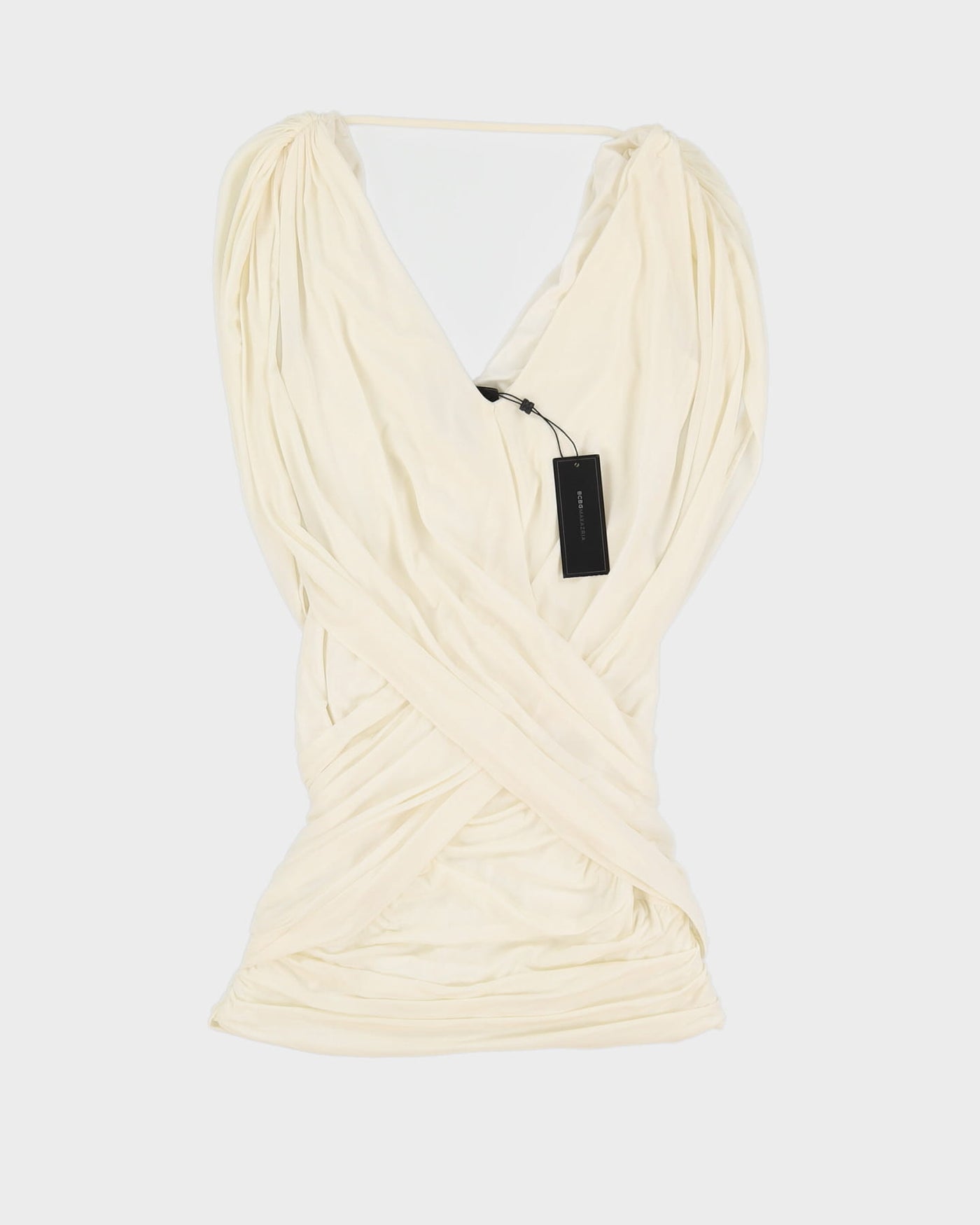 BCBG Max Azria Cream Draped Mini Dress - S