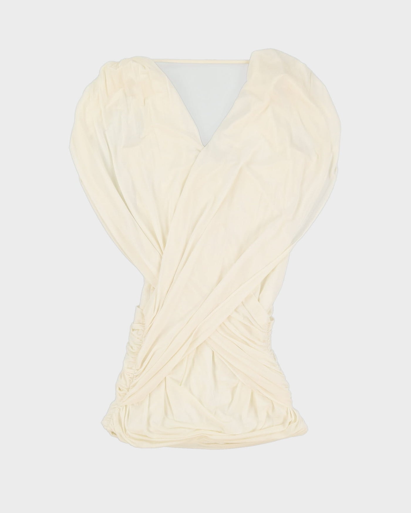 BCBG Max Azria Cream Draped Mini Dress - S