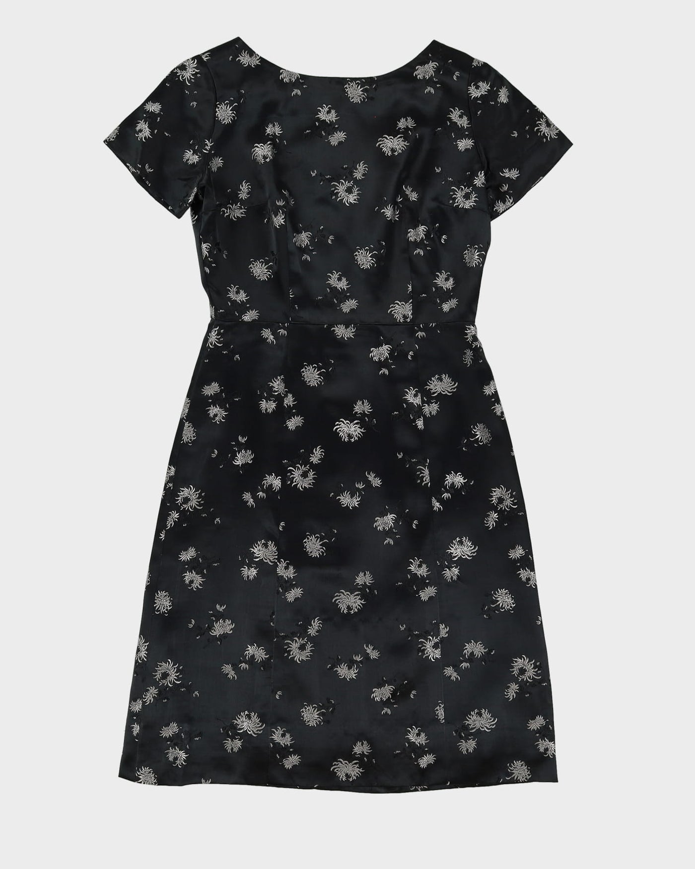 Vintage 1950s Black Brocade Cheongsam Dress - S