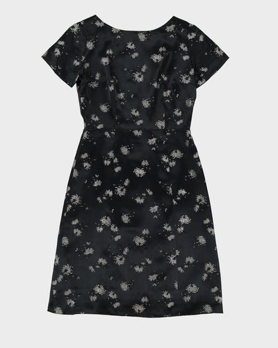 Vintage 1950s Black Brocade Cheongsam Dress - S