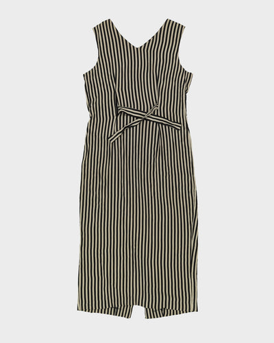 00s Black And Brown Striped Dress - S