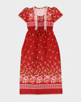 Vintage 1980s Burgundy Maxi Dress - S