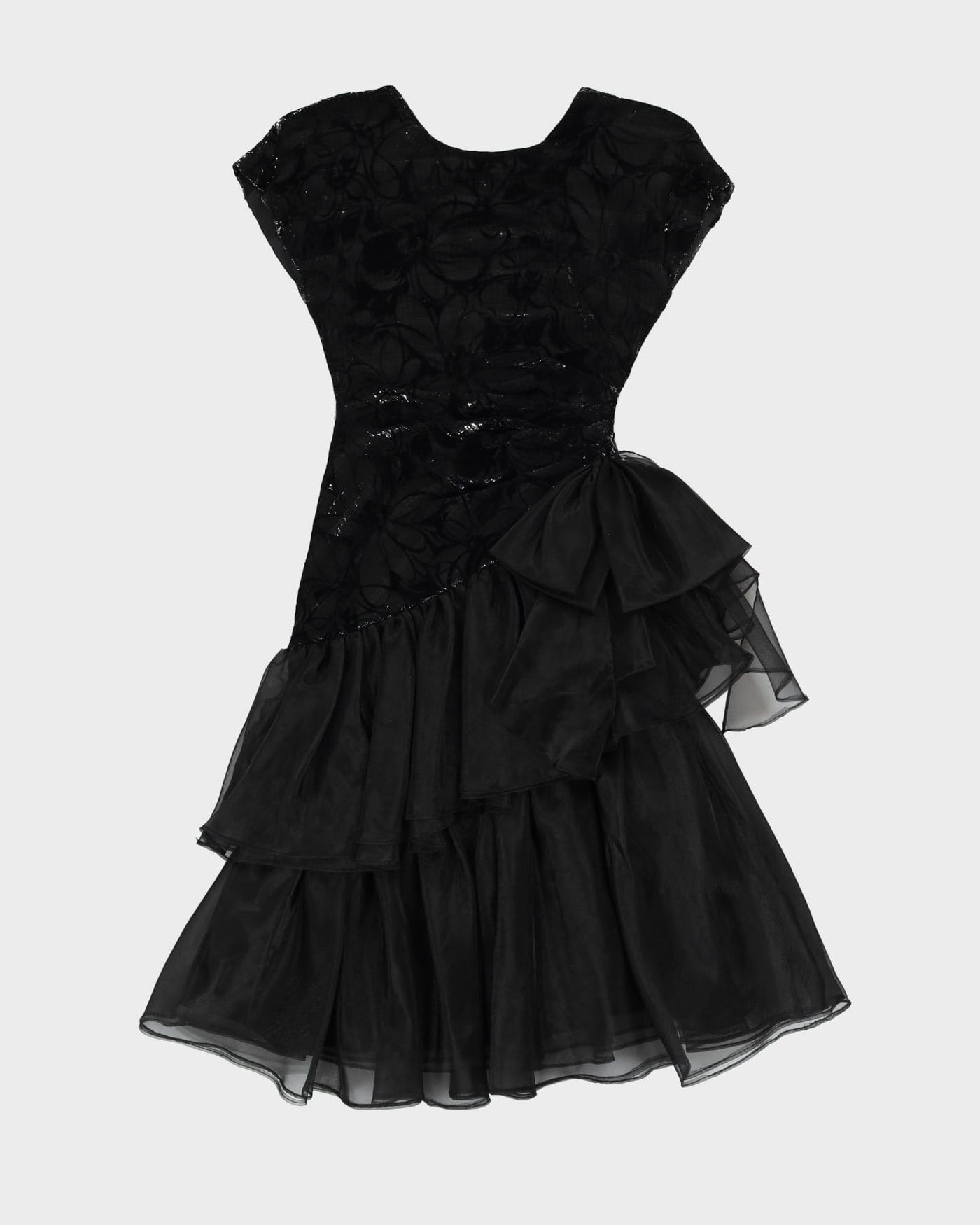 1990s Black And Silver Party Dress - XS
