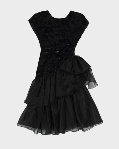 1990s Black And Silver Party Dress - XS