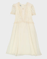 Vintage 1990s Off-White Beaded Party Dress - S