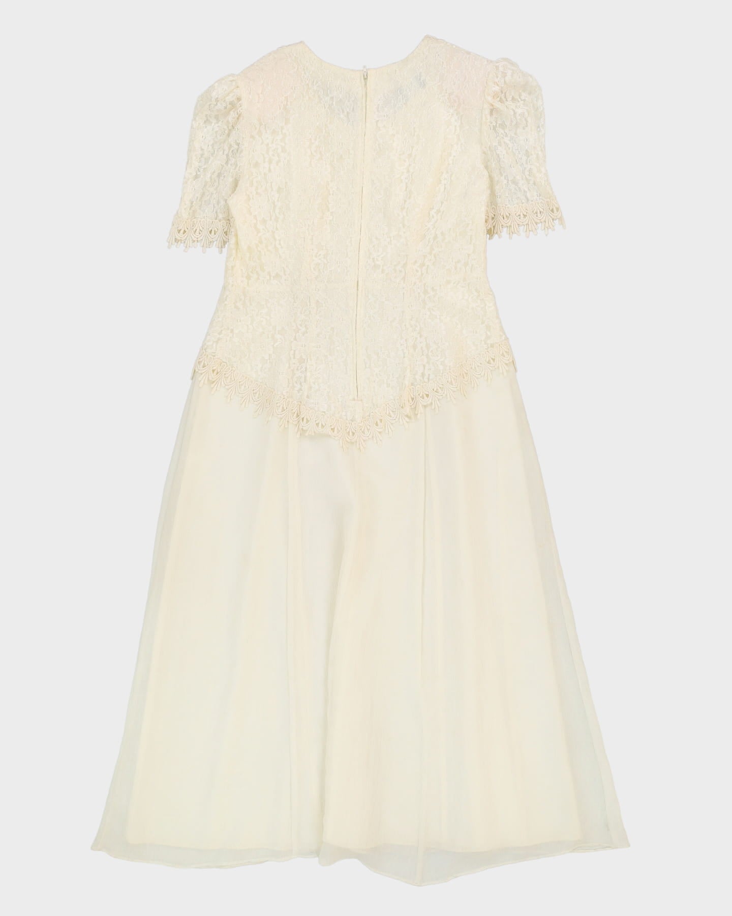 Vintage 1990s Off-White Beaded Party Dress - S