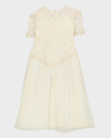 Vintage 1990s Off-White Beaded Party Dress - S