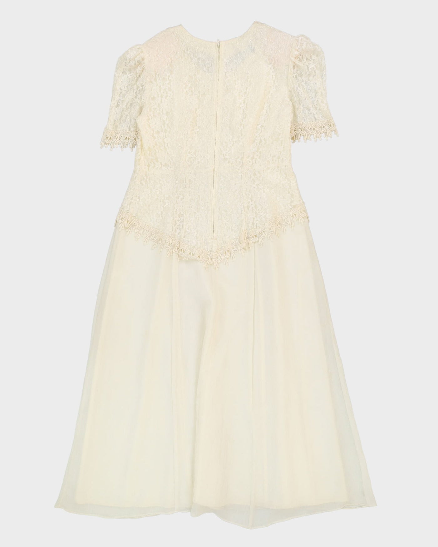 Vintage 1990s Off-White Beaded Party Dress - S