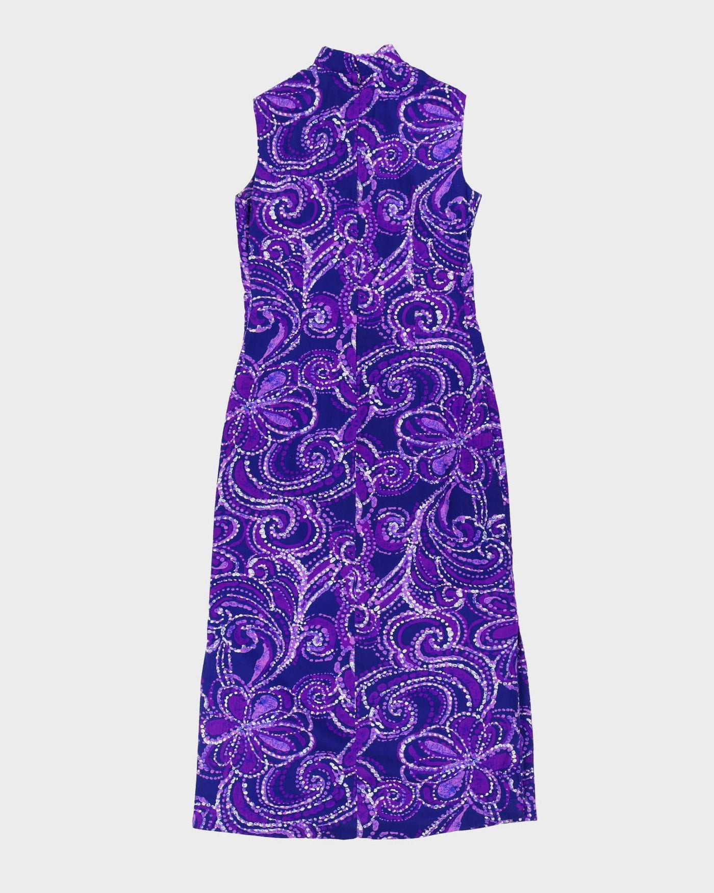 Vintage 1970s Purple Patterned Hawaiian Maxi Dress - M