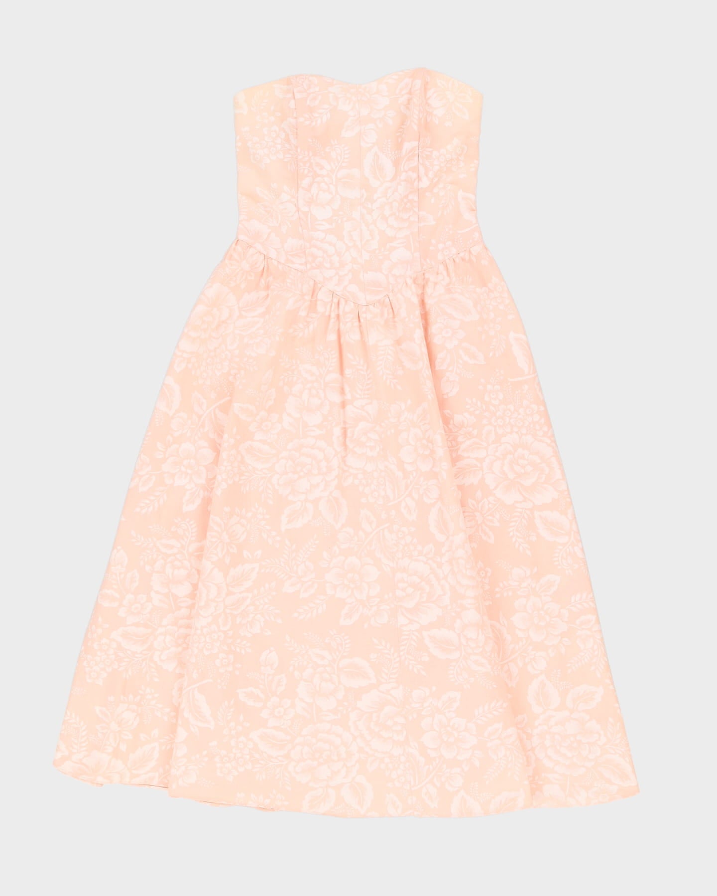 Y2K Pink With Floral Pattern Bustier Dress - S