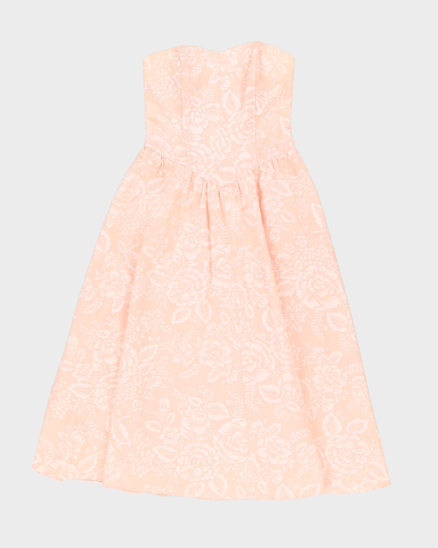 Y2K Pink With Floral Pattern Bustier Dress - S