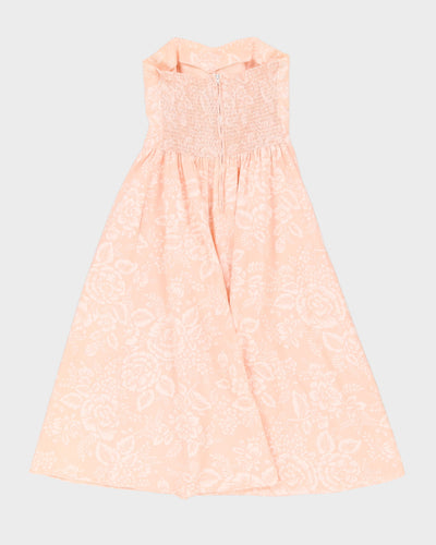 Y2K Pink With Floral Pattern Bustier Dress - S
