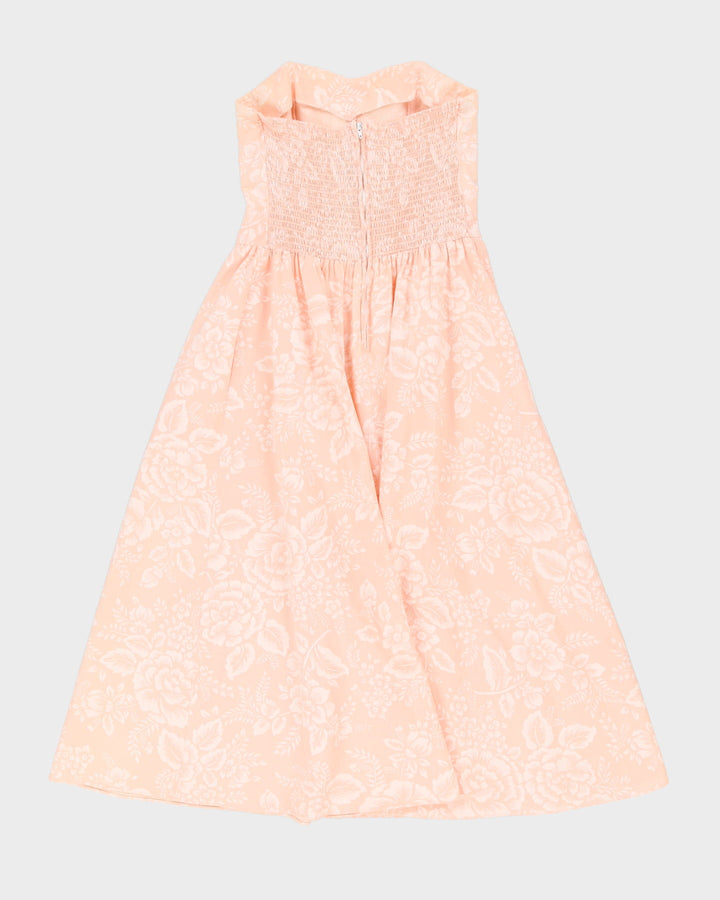 Y2K Pink With Floral Pattern Bustier Dress - S