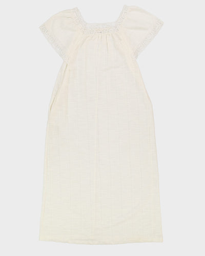 Vintage 1970s White Lounge Dress - M
