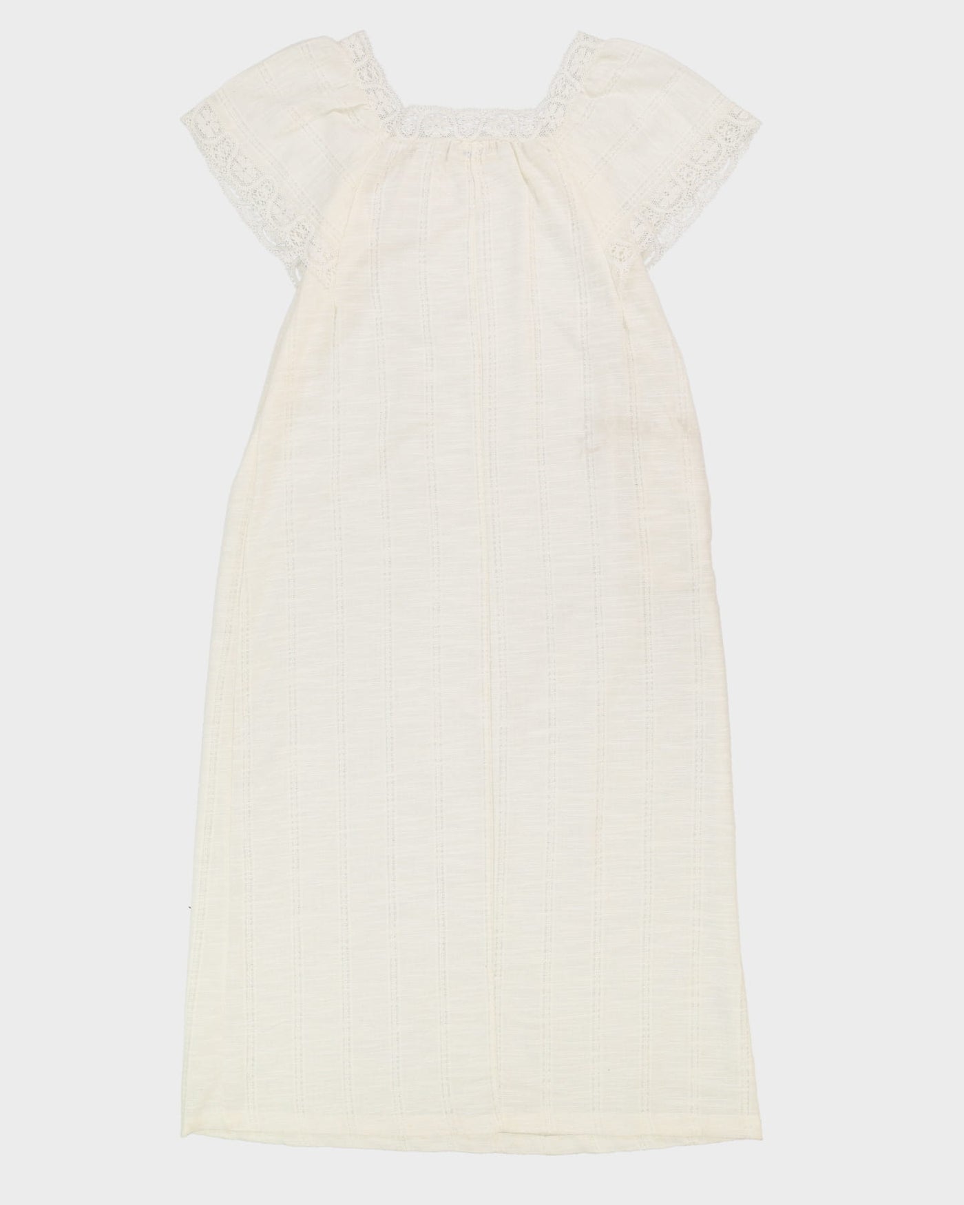 Vintage 1970s White Lounge Dress - M