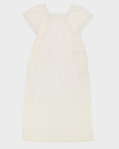 Vintage 1970s White Lounge Dress - M