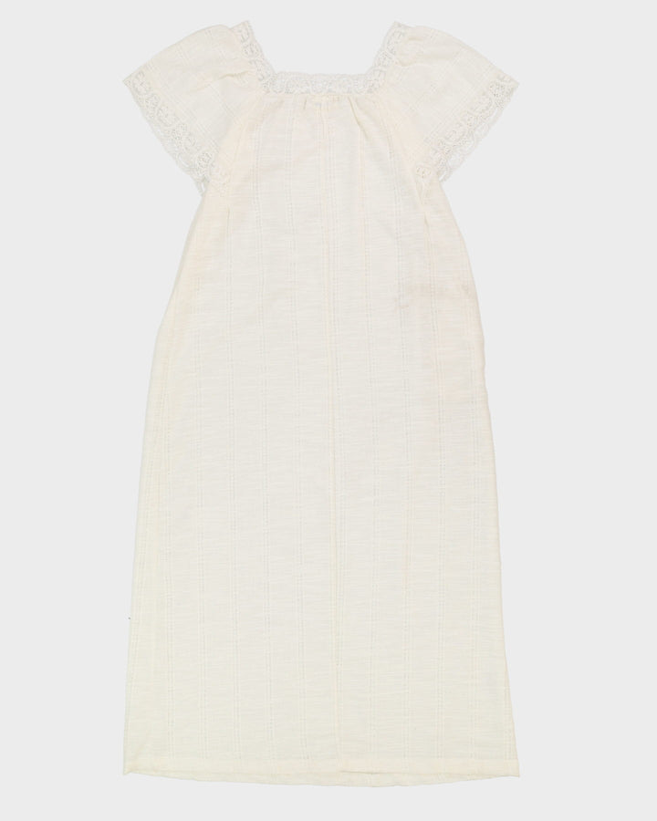 Vintage 1970s White Lounge Dress - M
