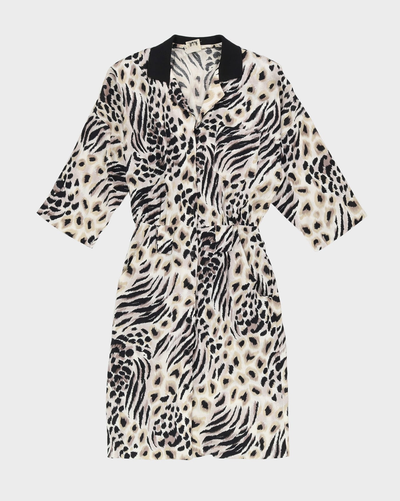 00s Animal Print Patterned Dress - S