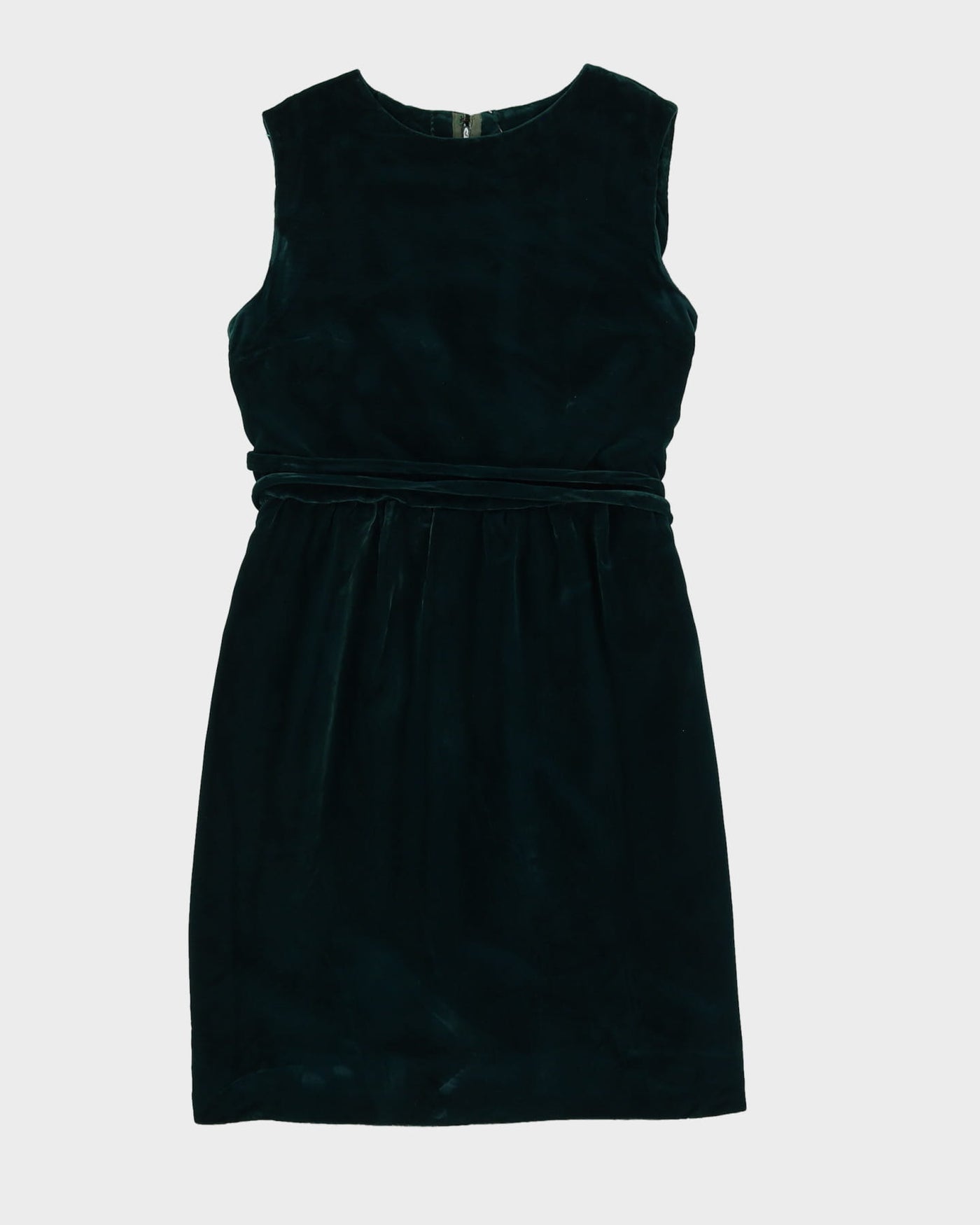Vintage 1960s Green Velvet Dress - XS