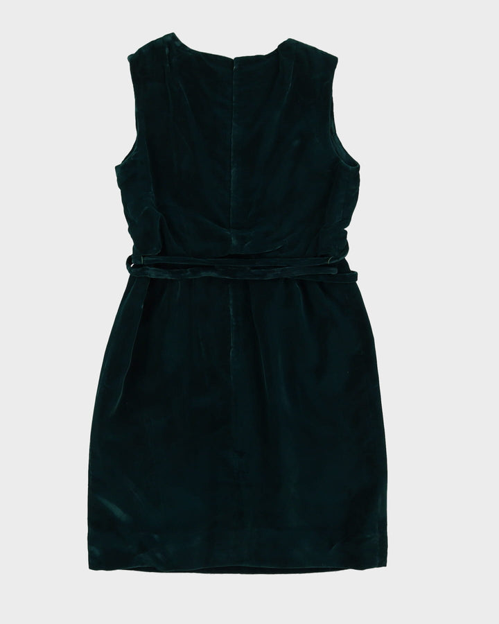 Vintage 1960s Green Velvet Dress - XS