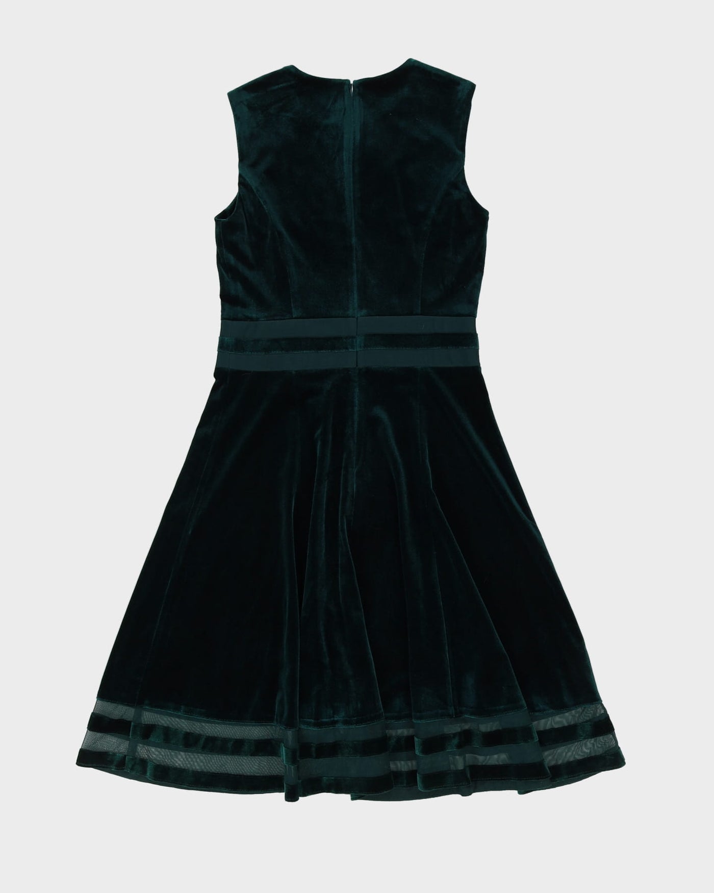Calvin Klein Green Velvet Skater Style Dress - XS