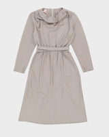Vintage 1980s Metallic Khaki Dress - M / L