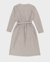 Vintage 1980s Metallic Khaki Dress - M / L