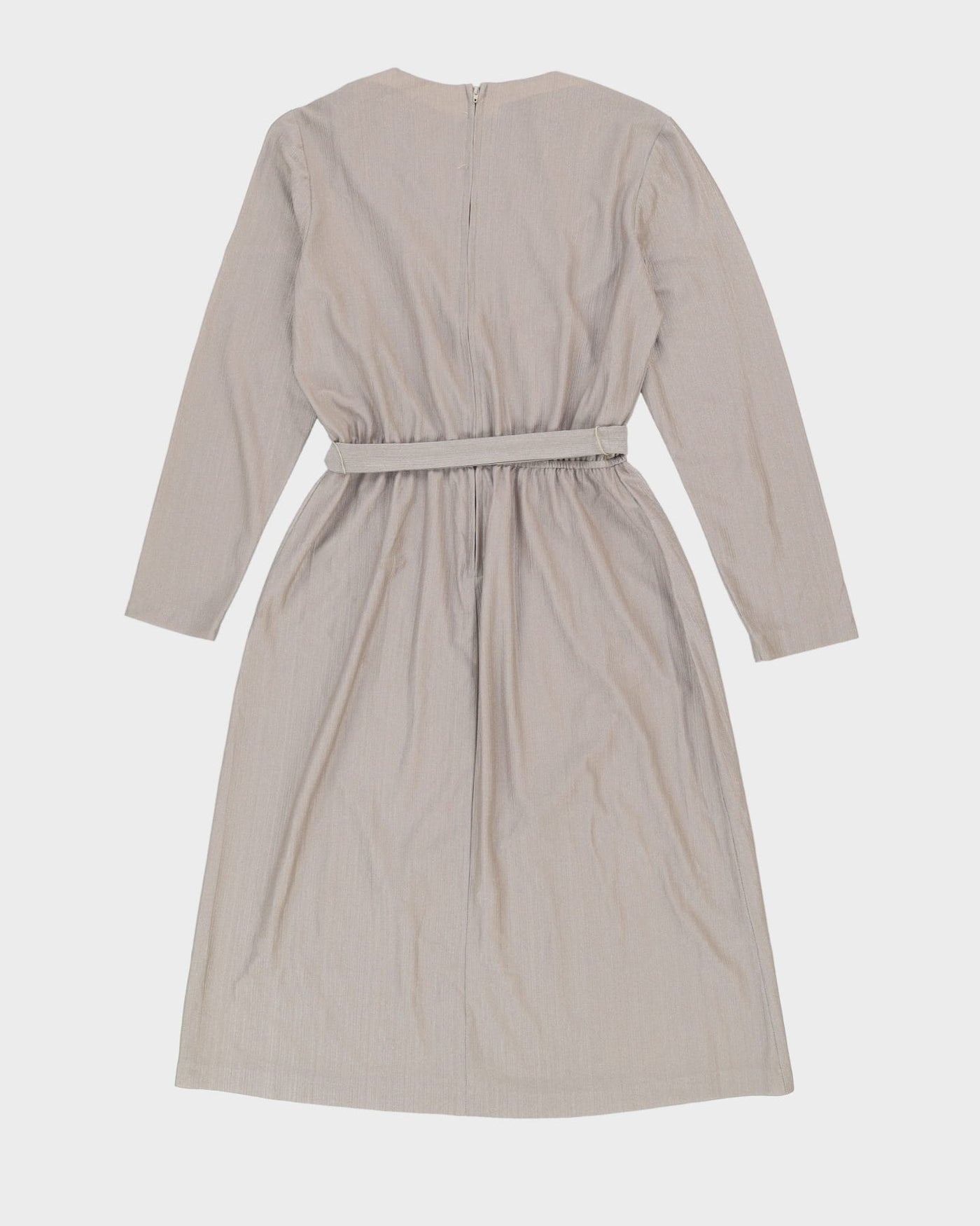 Vintage 1980s Metallic Khaki Dress - M / L