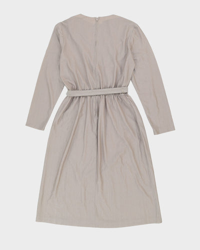 Vintage 1980s Metallic Khaki Dress - M / L