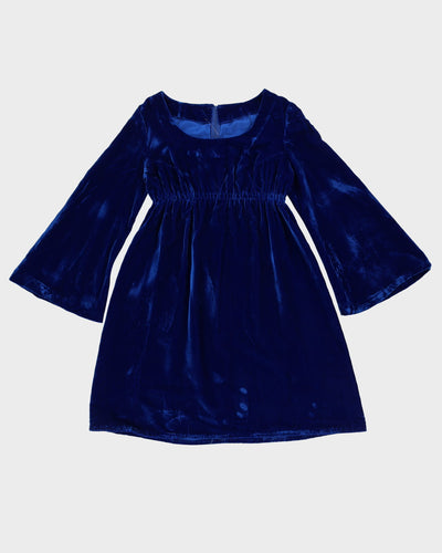 Royal Blue Velvet Empire Line Dress - S
