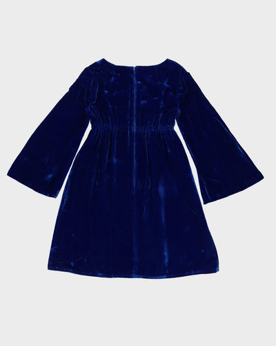 Royal Blue Velvet Empire Line Dress - S