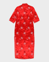 Red Brocade Cheongsam Dress - S