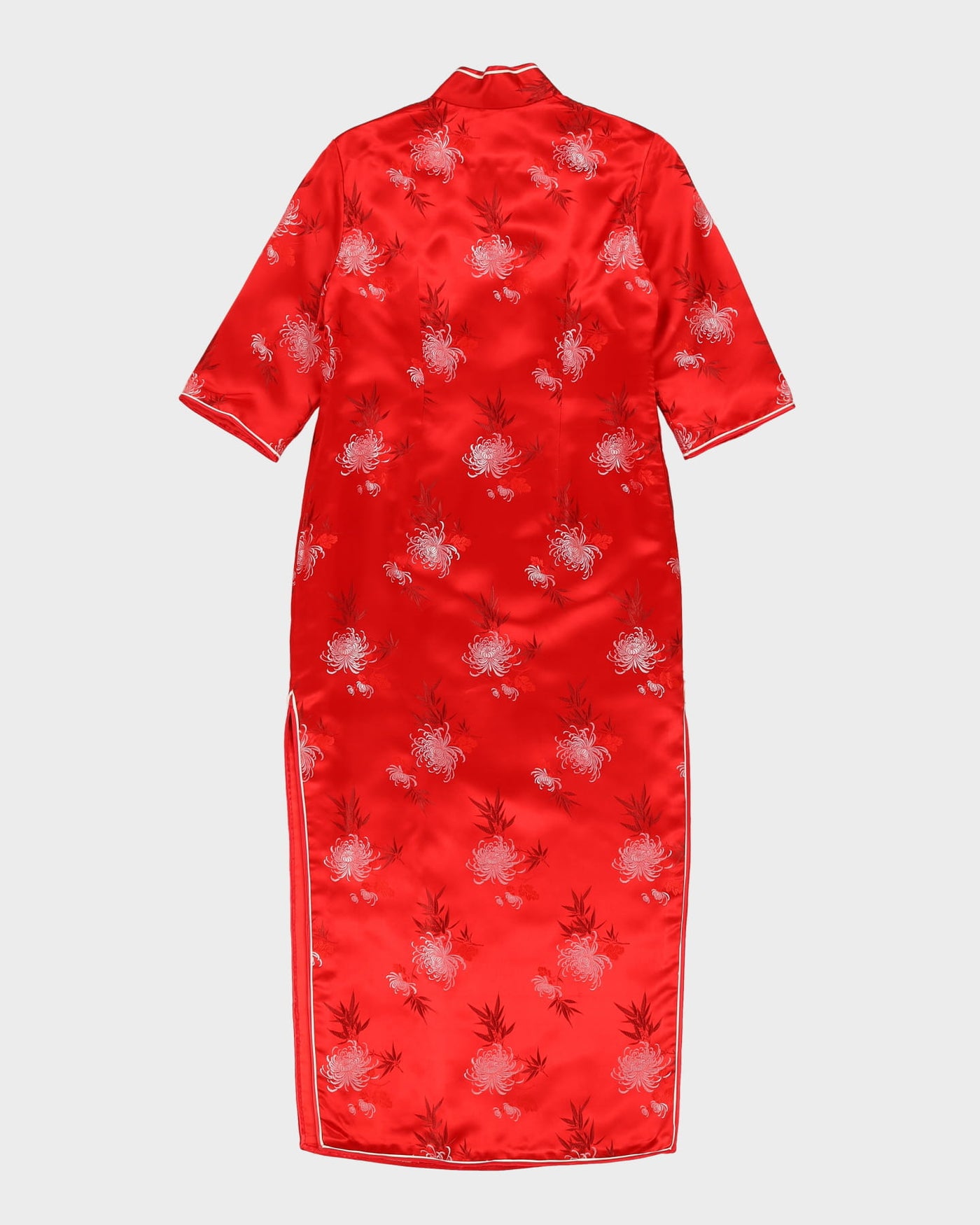 Red Brocade Cheongsam Dress - S