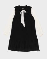 DKNY Black And White Plisse Dress - L