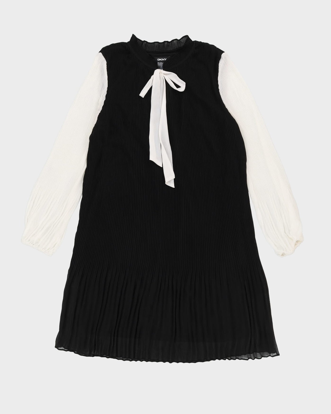 DKNY Black And White Plisse Dress - L