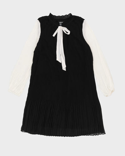 DKNY Black And White Plisse Dress - L