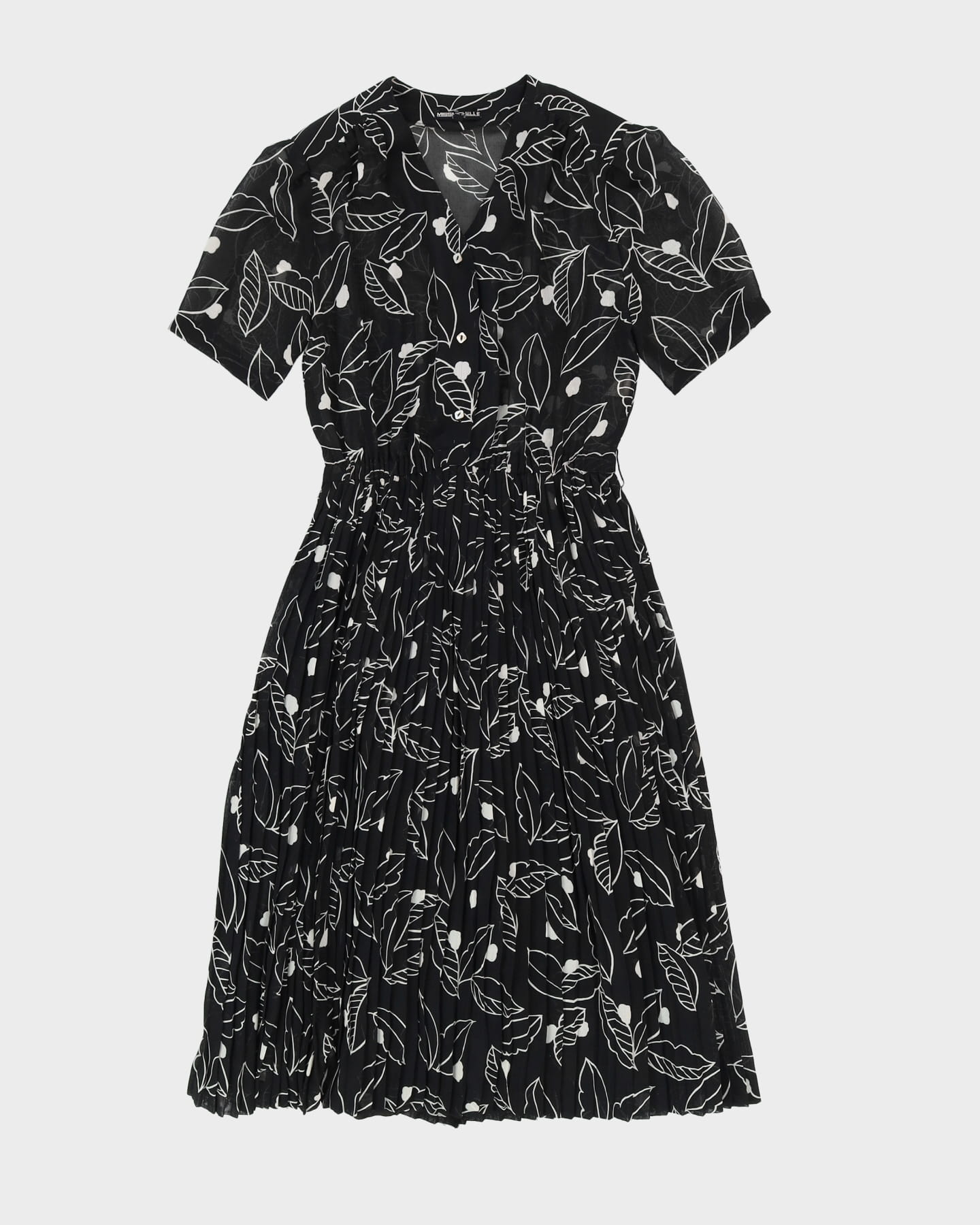 Black Semi-Sheer Tea Dress - M