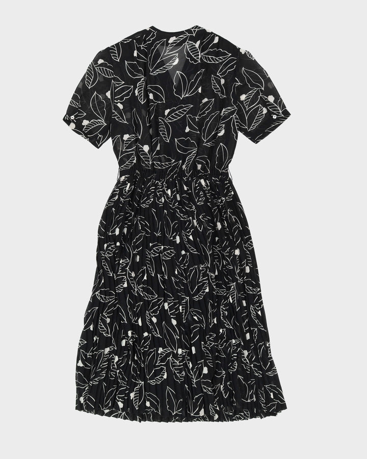 Black Semi-Sheer Tea Dress - M