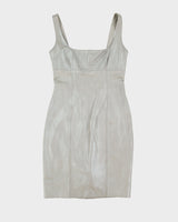 Y2K Silver Grey Leather Dress - S