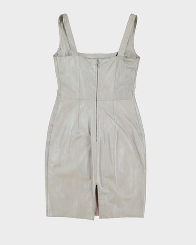 Y2K Silver Grey Leather Dress - S