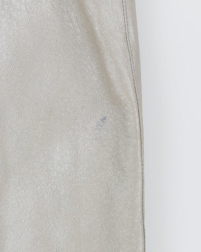 Y2K Silver Grey Leather Dress - S