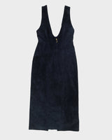 Blue Suede Maxi Dress - S