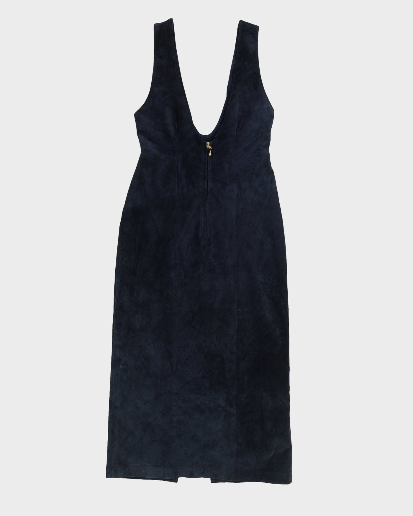 Blue Suede Maxi Dress - S