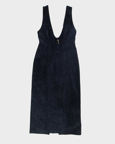 Blue Suede Maxi Dress - S