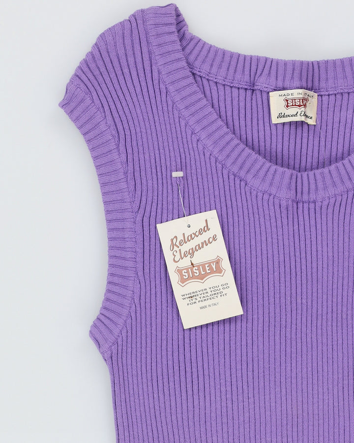 Deadstock Sisley Purple Knitted Dress - XS