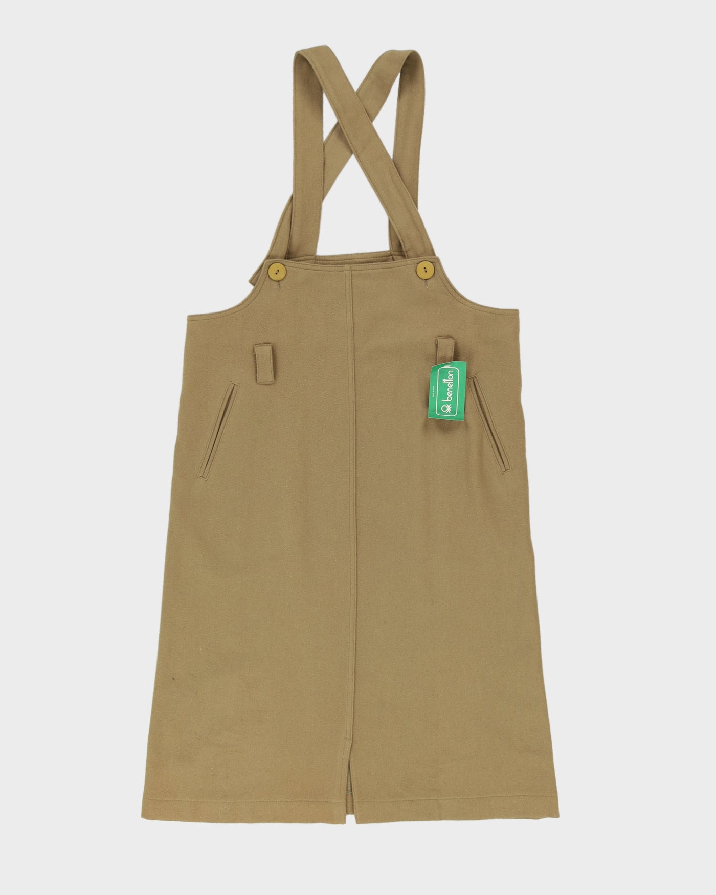 Deadstock Benetton Beige Pinafore Dress - M