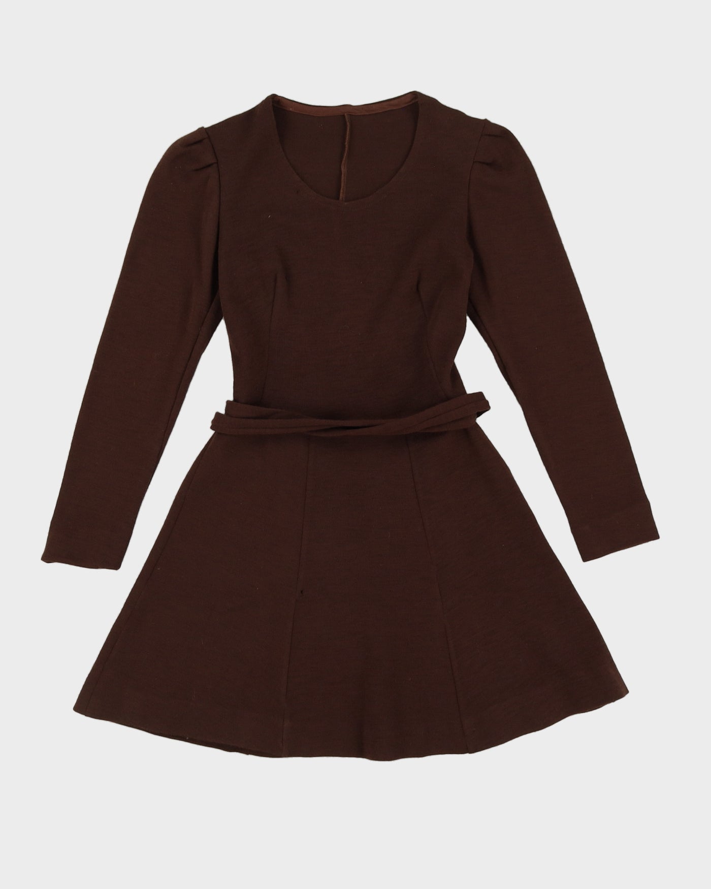 Deadstock 1970s Brown Skater Dress - S